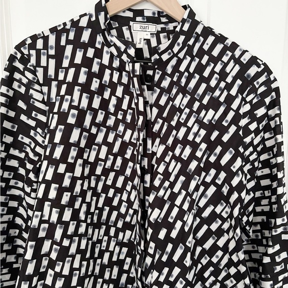 ZURI Bric a Brak Black and White Geometric Dress MEDIUM/LONG - Picture 3 of 9
